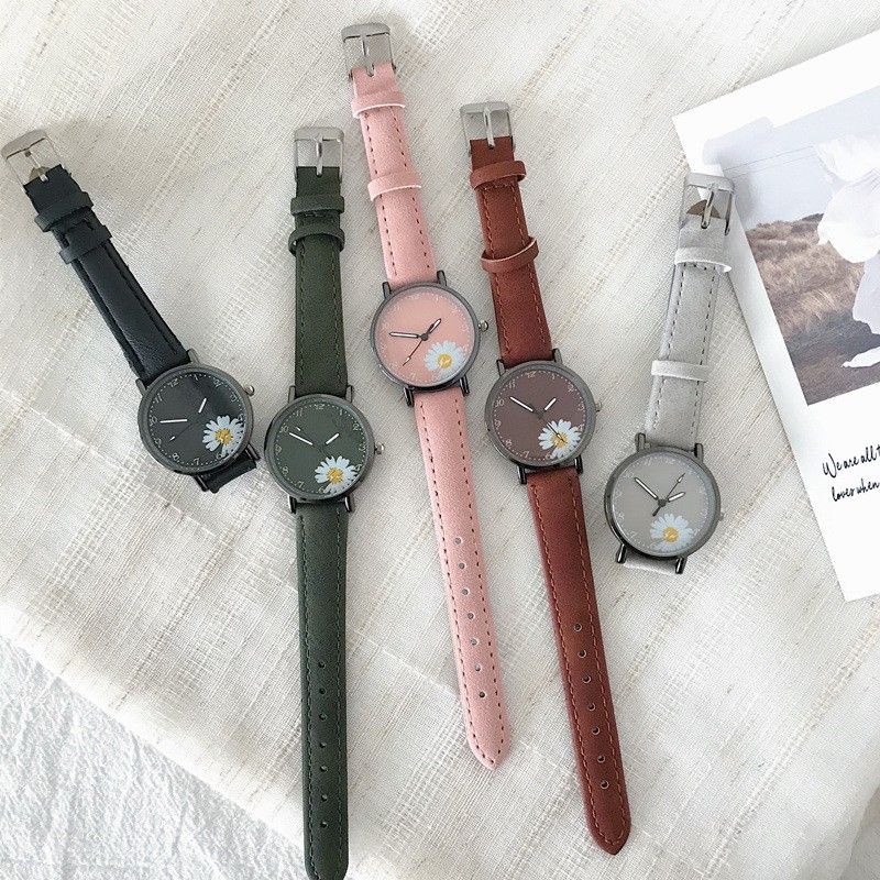 [COD] Jam Tangan Import Gaya Korea Jam Tangan Quartz Analog Casual Gaya Retro Wanita Korea Strap PU Cantik