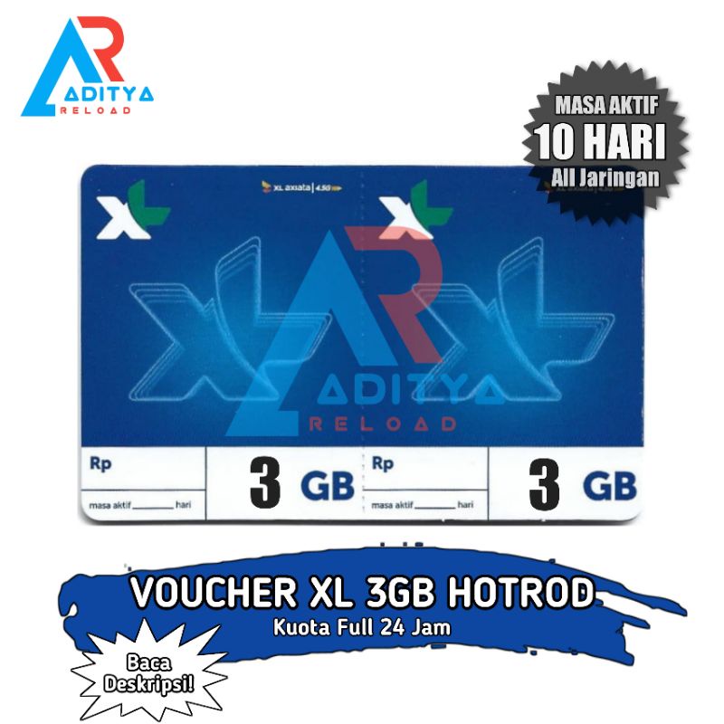 Voucher XL 3GB Hotrod Spesial 10 Hari