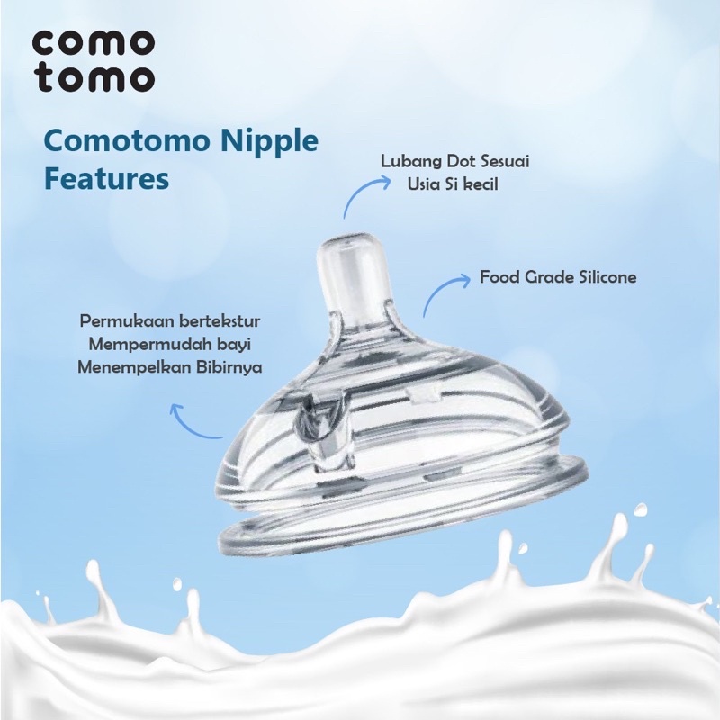 Comotomo replacement nipple - dot botol susu comotomo ( 1 pack isi 2 )