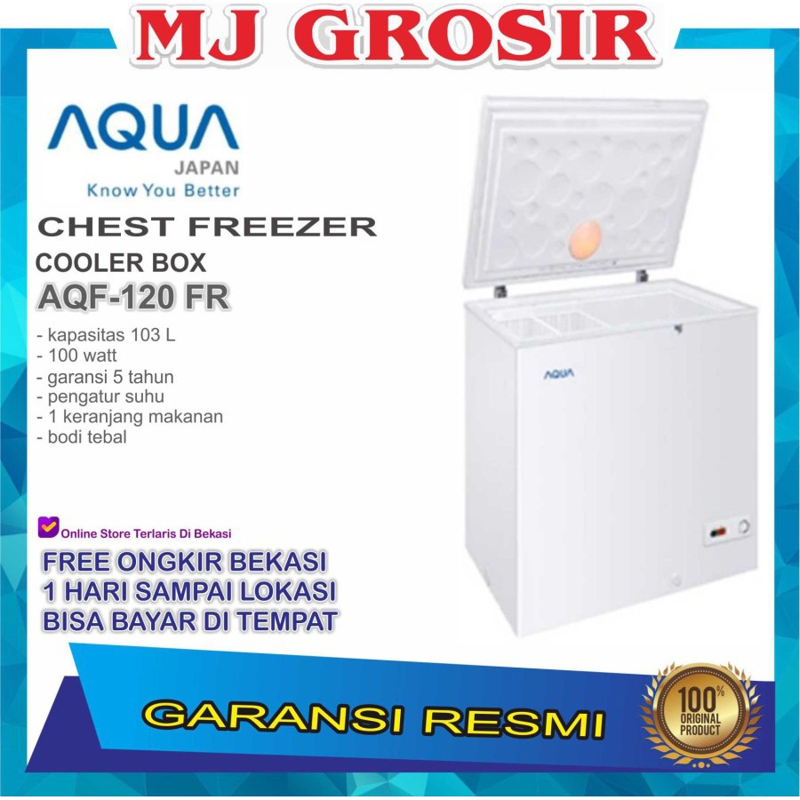 Aqua Aqf 120 Fr Chest Freezer Box 120fr Lemari Pembeku 100 Liter Shopee Indonesia