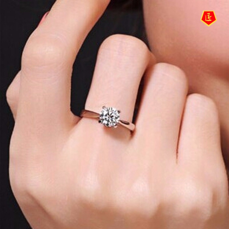 [Ready Stock]Classic Unique Women Diamond Ring 14K Rose Gold