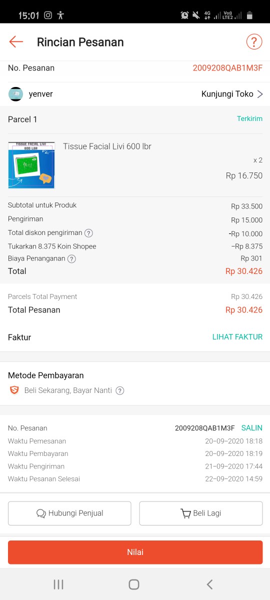 Tissue Facial Livi 600 Lbr