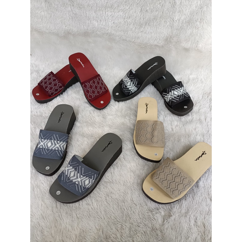 WEDGES WANITA TERBARU IPOMEA MOTIF