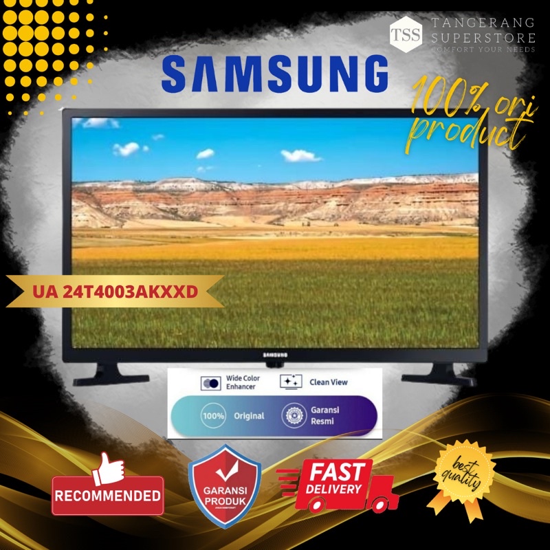TV LED 24INCH SAMSUNG UA24T4003AKXXD 24T4003 DIGITAL USB HDMI MOVIE HD TELEVISI 24”