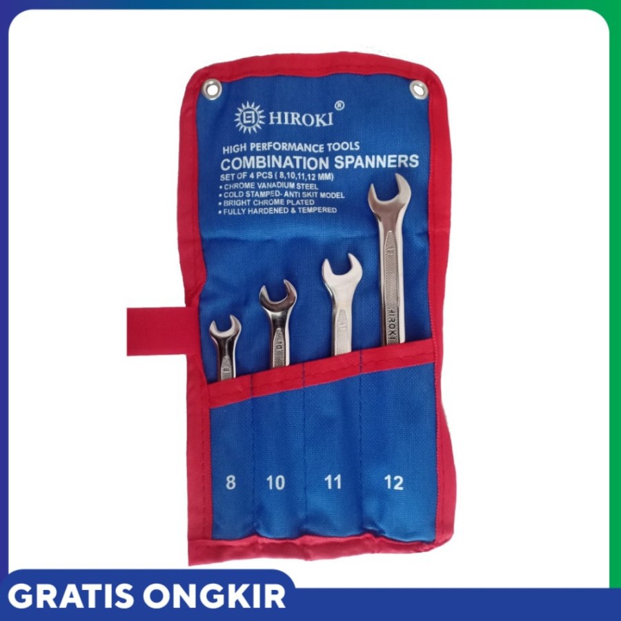 HIROKI set spanner pas 4pcs combination ring Asli kunci