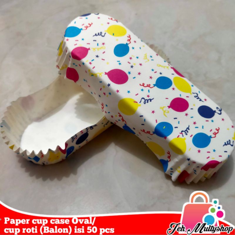 

Paper cup case Oval/cup roti (balon) isi 50 pcs