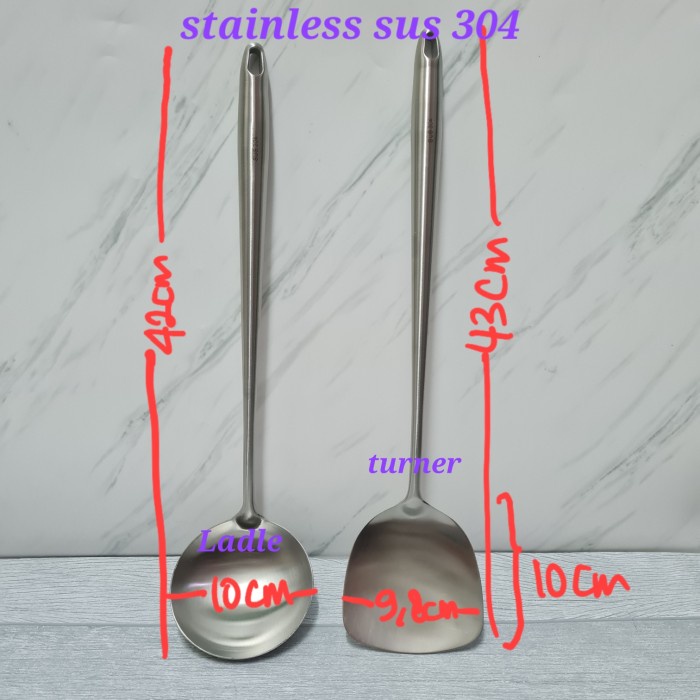 Stainless 304 extra long turner ladle / sodet centong masak stenles/ sodet masak panjang stainless