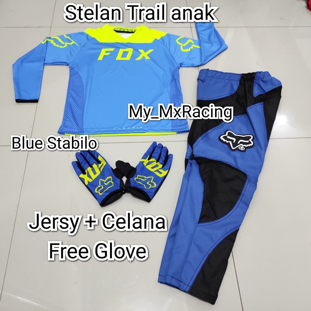 Jerset jersy cross anak atau baju trail anak BONUS SARUNG TANGAN stelan offroad anak jersey adventure trabas buat anak kids