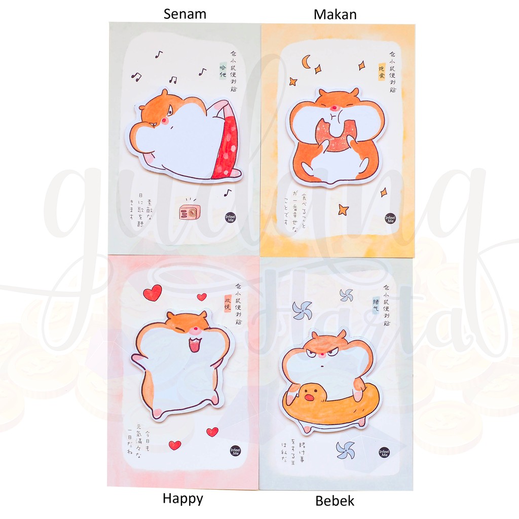 barang unik di shopee Sticky Notes Hamster Lucu Memo Unik Note GH 301294 