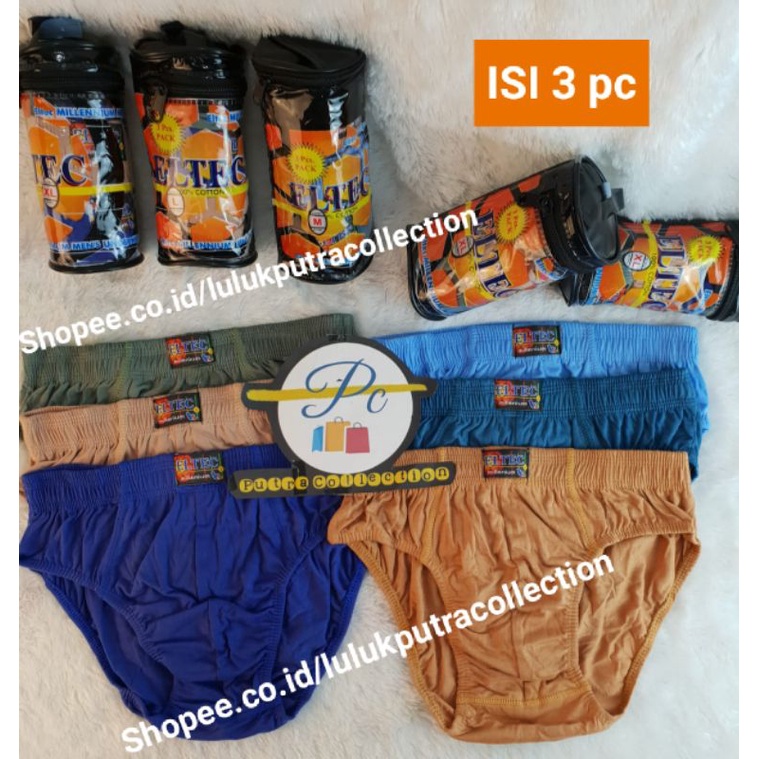 CD ELTEC MILLENIUM ISI 3pc/CD ELTEC ORIGINAL/CD ELTEC/CELANA DALAM ELTEC/MENS UNDERWEAR/SEMPAK ELTEC