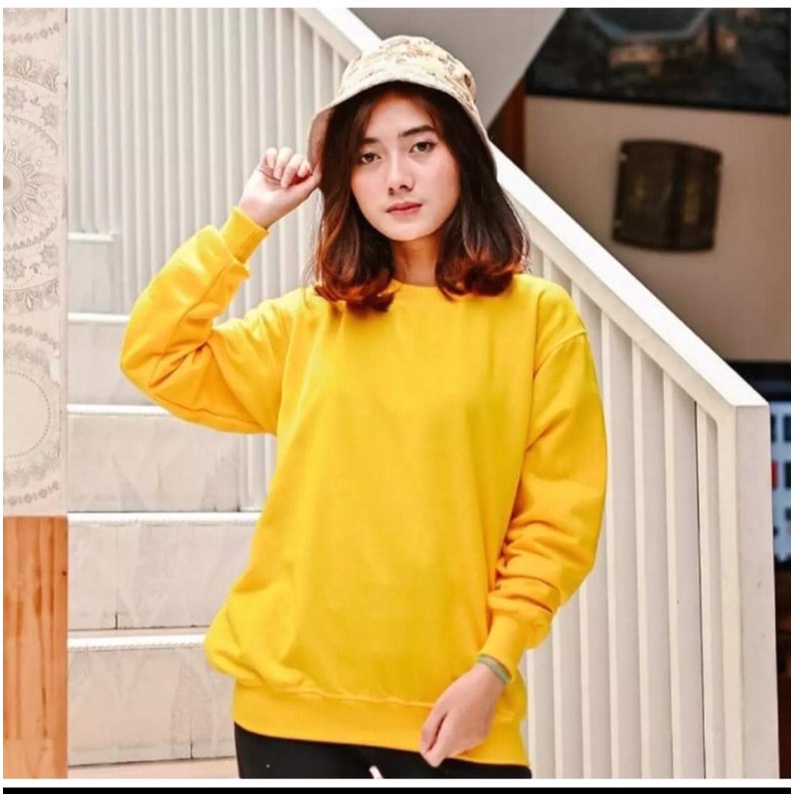 Basic Sweater Polos Crewneck Pria Wanita (Unisex)