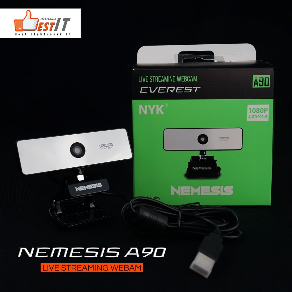 Webcam HD 1080P NYK Nemesis A90 Everest Auto Focus Built-in Microphone