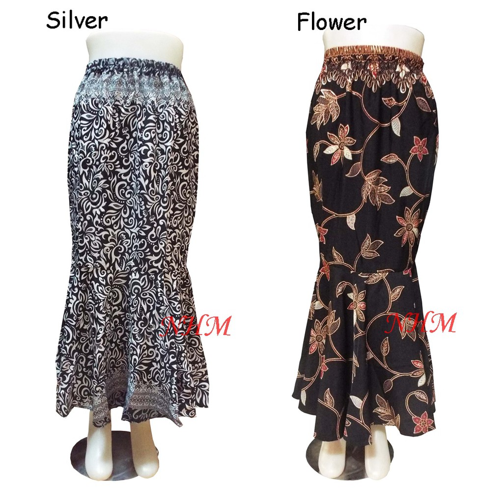 Rok Batik Duyung Rok Mermaid Silver Flower Shopee Indonesia