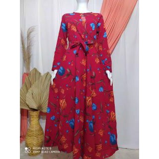 Gamis Yuris 2 Bunga Tulip hyget/jersey Premium Murah