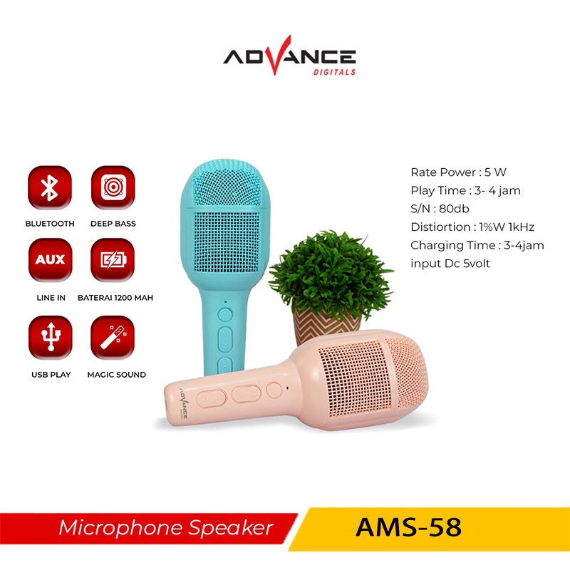 【Garansi 1 tahun】Advance  Speaker Mic Karoke Bluetooth Murah Bass  Mic Multimedia