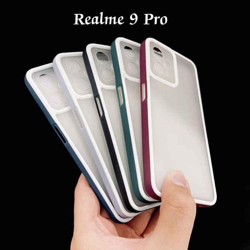 Pro Hybird Realme 9 Pro Softcase Halus dan Elegan / Pinggiran Garis Putih Keren (Pandas)