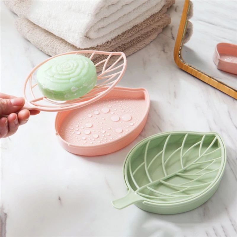 Rak Pengering Sabun Bentuk Daun Bahan Plastik Anti Slip Dengan Suction Cup Untuk Kamar Mandi / Dapur