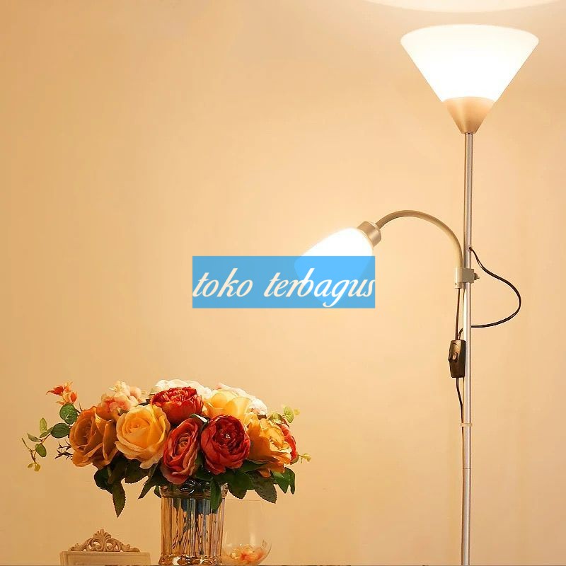 lampu meja stand lampu lantai berdiri double lamp standing lamp