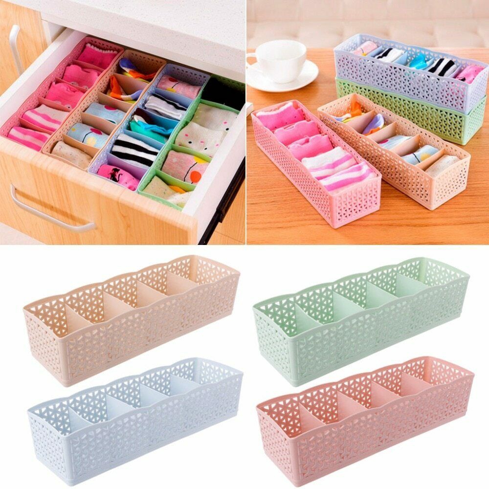 1pc Plastic Underwear Organizer Storage Box Bra Socks Drawer