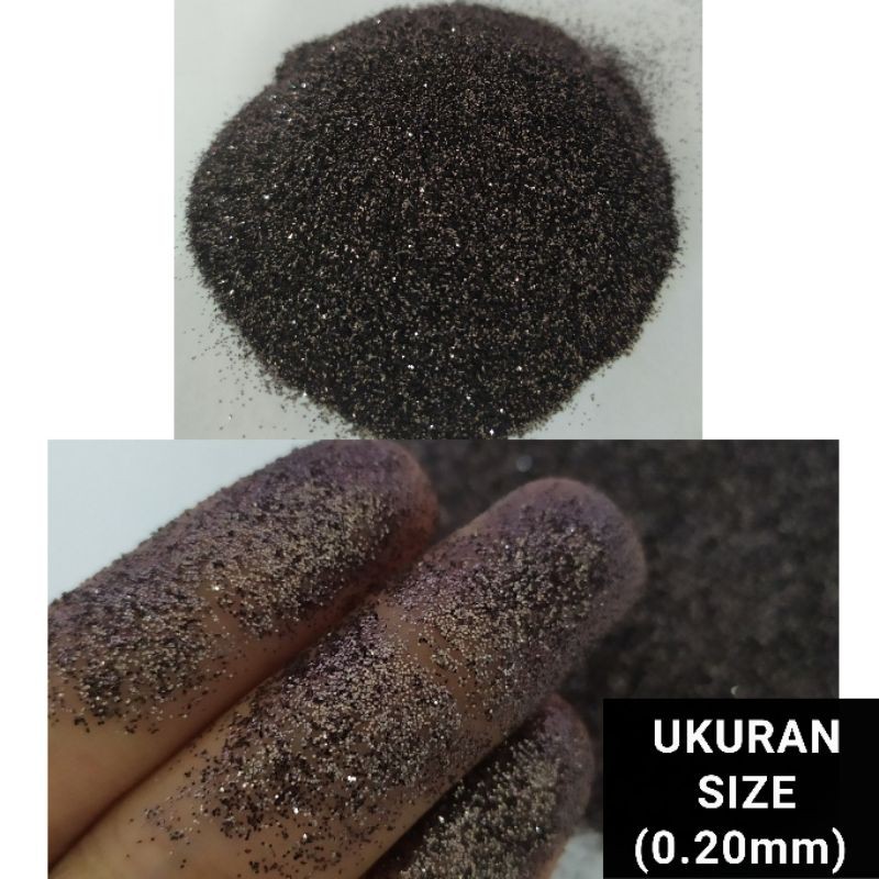 BUBUK GLITER BLACK SILVER GLITTER POWDER 100GR