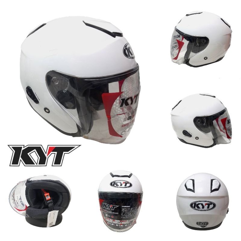 Jual HELM KYT KYOTO R SOLID WHITE / putih ORIGINAL Shopee Indonesia