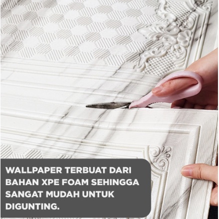 Wallpaper Dinding FOAM Timbul 3D Bata CLASSIC BRICK 70 x 90 cm / Wallpaper Bata 3D / wallpaper motif pintu kayu jati