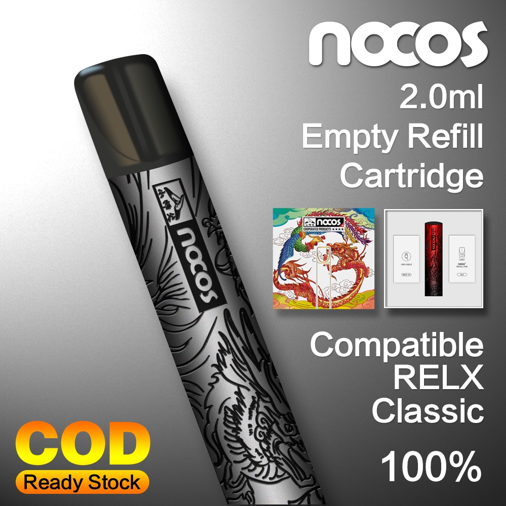NOCOS Fullset Vapoor Compatible RELX Classic with Empty Refill Cartridge Gray Color Vapee