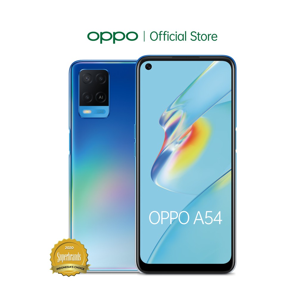 OPPO A54 4/64GB [16MP Selfie Camera, IPX4 Water Resistant, 5000mAh Battery, Eye-care Neo Display]-Starry Blue
