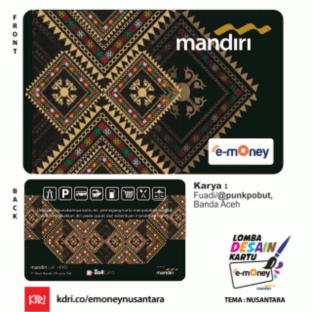 Mandiri eMoney Batik Kerawang Gayo ORI /Like eTOLL Tapcash Flazz or Brizzi