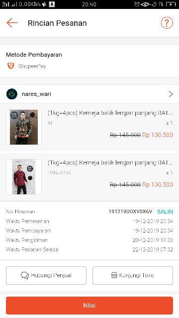 (1kg=4pcs) Kemeja Batik Lengan Panjang Batik Ori Nareswari Sekar Manggar Batik Solo Seragam Batik