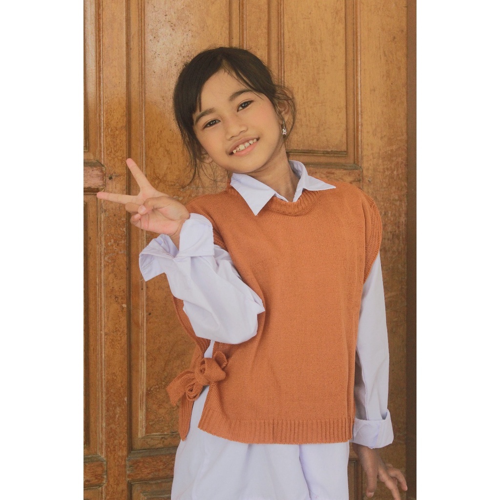 Andin vest rajut tali anak Umur 2 - 12 Tahun / Rompi Rajut Anak - anak / Rompi Anak Perempuan Tali P