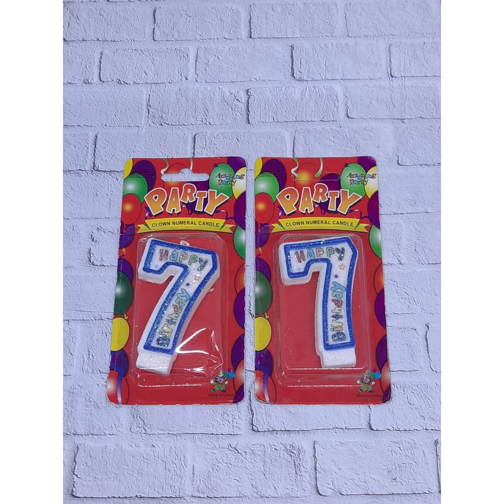 1 Pcs Lilin Ultah Angka Dekorasi Pesta Ulang Tahun Warna Biru