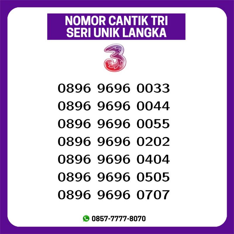 NOMOR CANTIK KARTU THREE TRI UNIK LANGKA ABAB