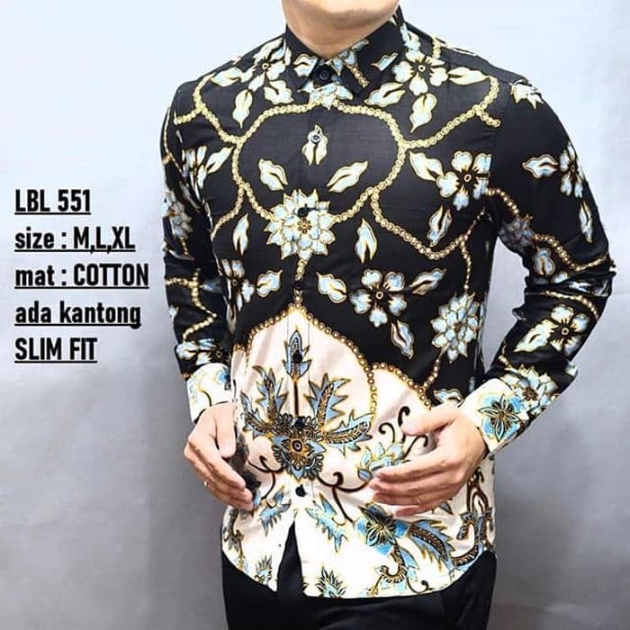 KEMEJA BATIK LBL 551 KEMEJA LENGAN PANJANG SLIMFIT BAHAN KATUN