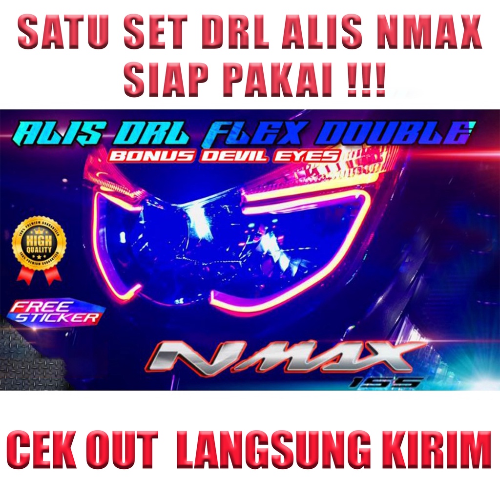 PAKETAN LAMPU ALIS DRL NMAX DOUBLE BONUS DEVIL EYES LAMPU SENJA LED MOTOR NMAX LAMPU LIS NMAX LAMPU 