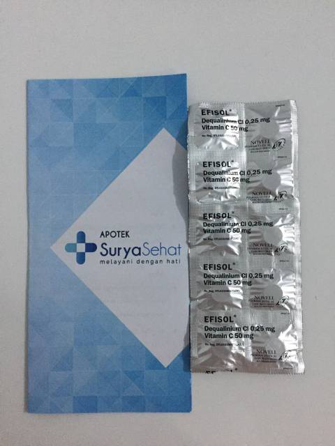 EFISOL C obat Radang Tenggorokan, Sariawan isi 20 Lozenges