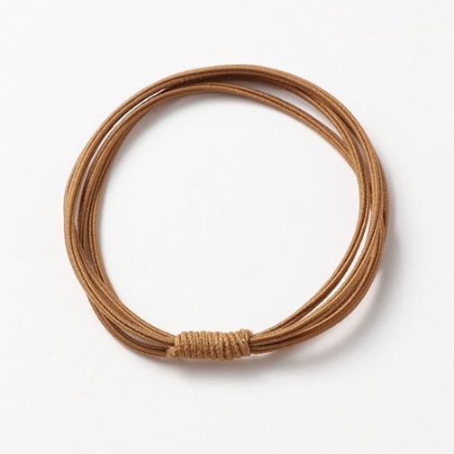 Reseller Welcome - F5104 (1PCS) Karet Rambut Korea Polos 3 IN 1 / Ikat Rambut / Karet Rambut Elastis-Coklat Muda