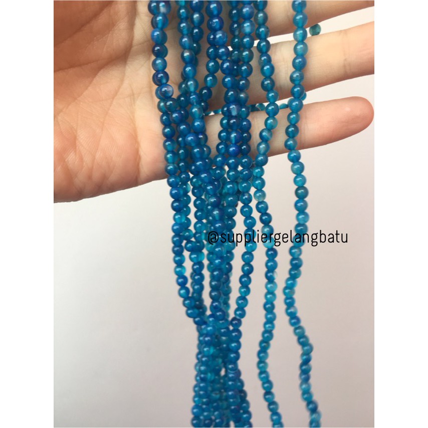 4mm aquamarine kilap grade natural aksesoris korea gelang kalung batu aksesoris fashion craft bahan