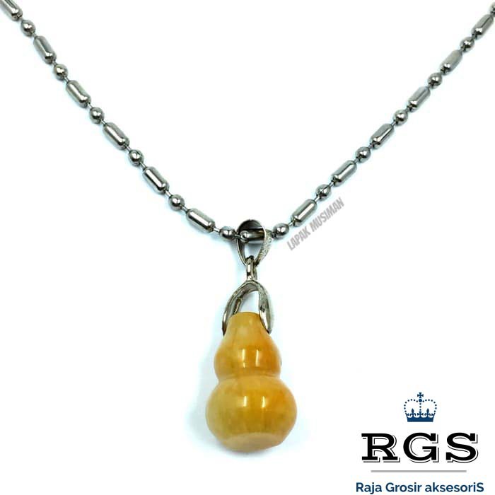 [Bayar Di Tempat] RGS Kalung Pria Wanita Batu ManiGajah Asli Natural