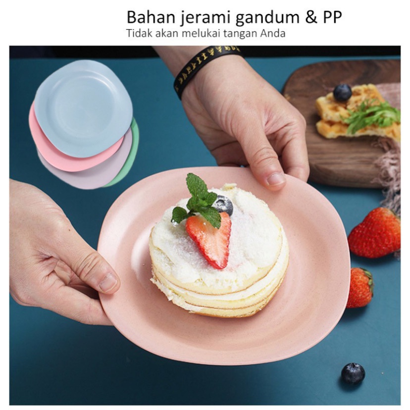 ( BISA COD ) PROMO PIRING MAKAN / PIRING MICROWAVE TAHAN PANAS / PIRING SAJI 1pcs / PIRING SAJI 4pcs / PIRING SAJI 6pcs / PIRING NASI / WHEAT STRAW / FOOD GRADE / BPA FREE / PIRING NASI 18 CM / PIRING WARNA WARNI / PIRING OVAL