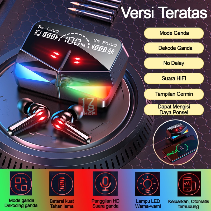 Gaming Wireless TWS Earbuds Headset Earphone Nirkabel Bluetooth TWSN35 MD188 M28 MD168 MD128 Low Lat