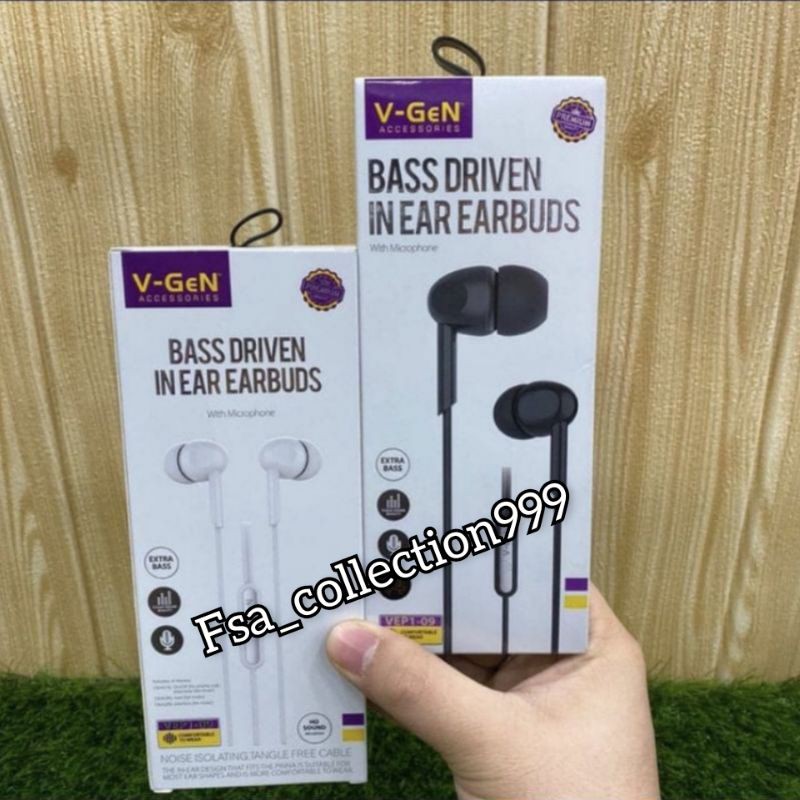 Headset V-GEN VEP1-09 Earphone Buds Original Extra Bass