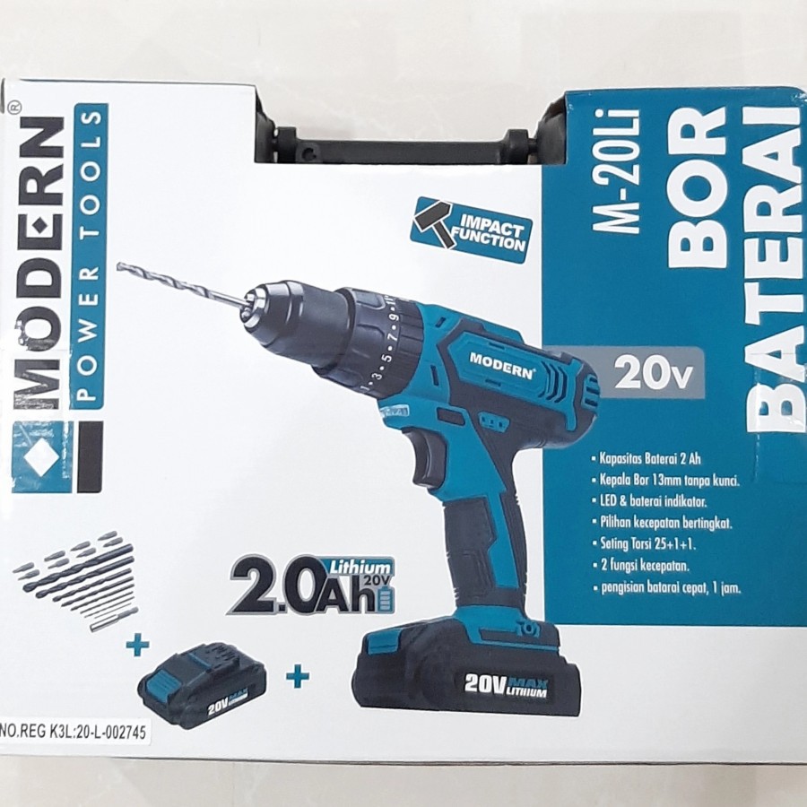 MESIN BOR BATERAI IMPACT 20V MESIN BOR CORDLESS IMPACT MODERN