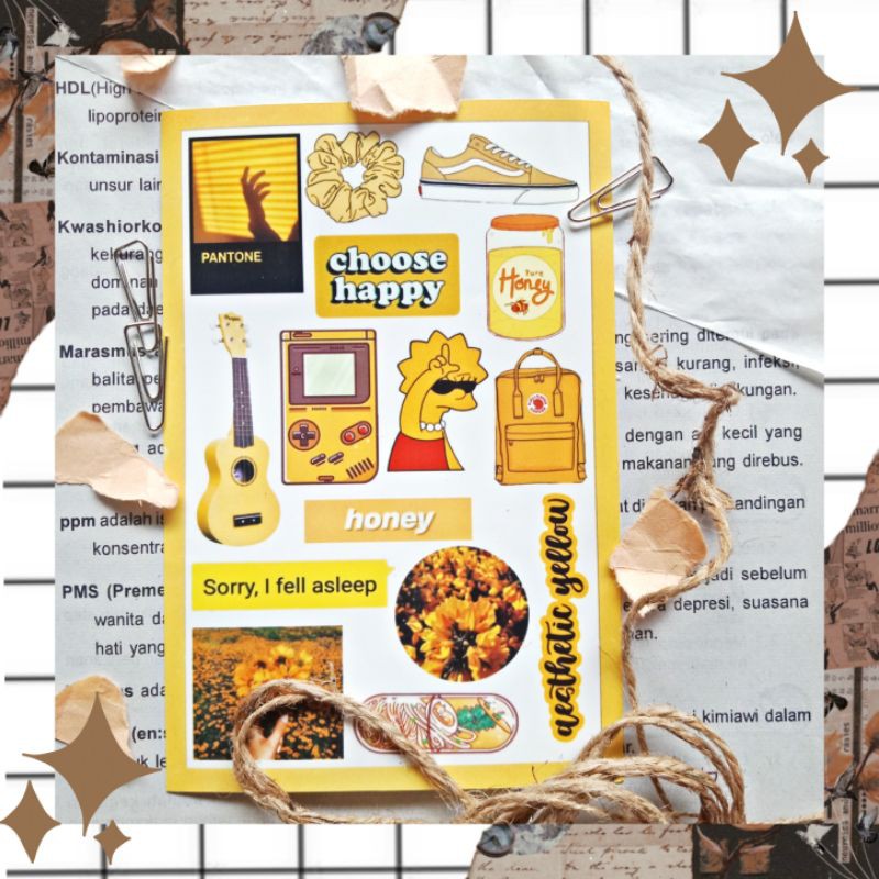 

Aesthetic Stiker Set (yellow)