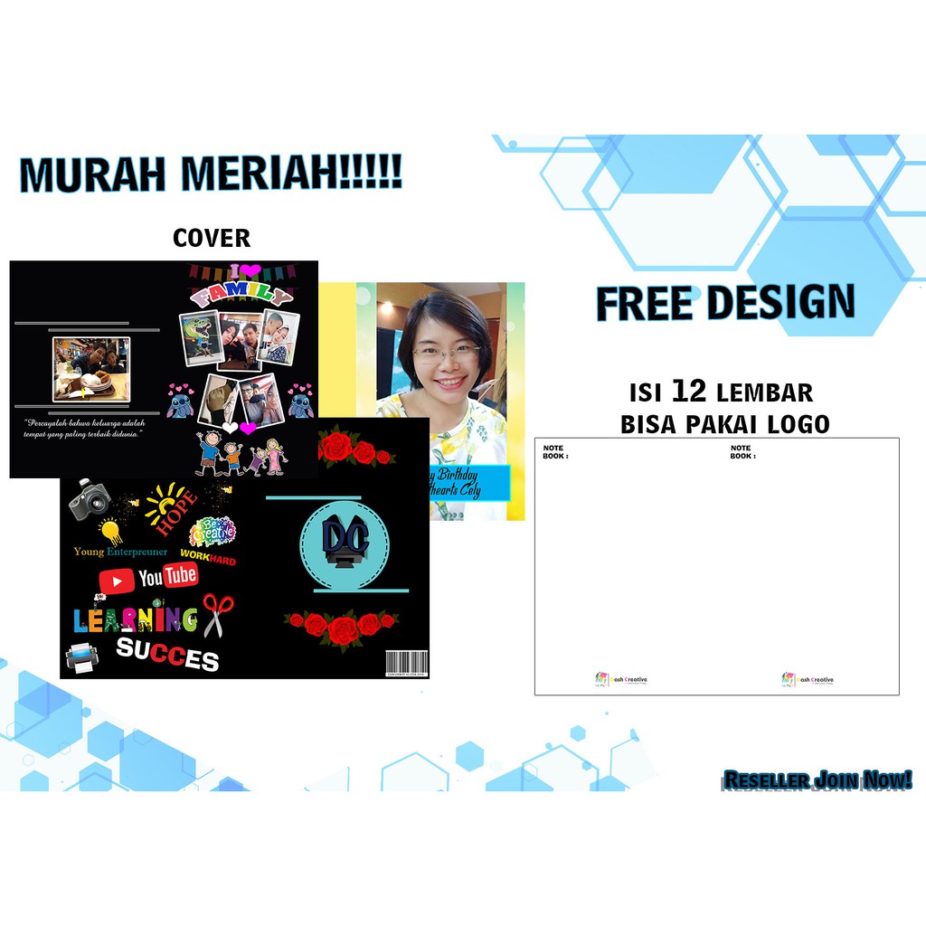 (FREE BONUS) Buku Catatan Notebook Custom Free Design Murah