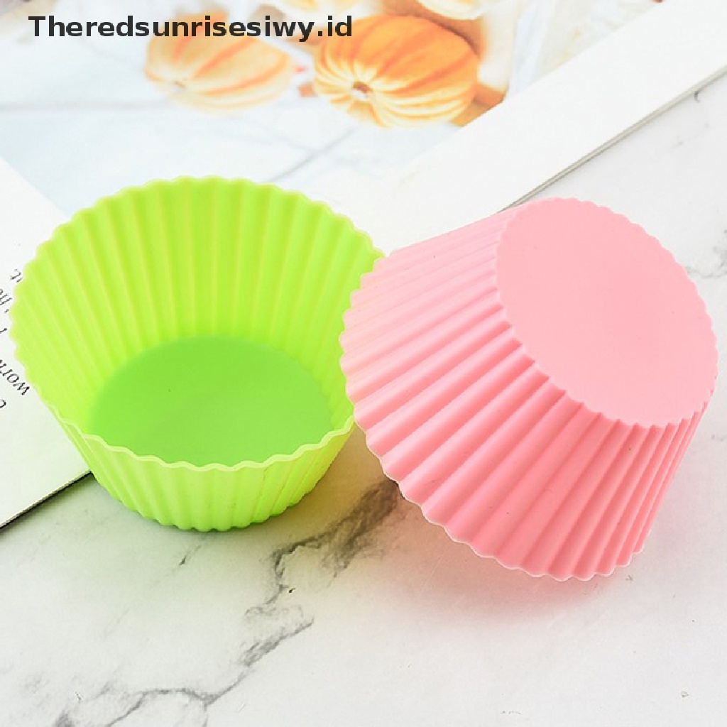 # Alat Rumah Tangga # 7pcs / lot Cetakan Kue Muffin / Cupcake Bentuk Bulat Bahan Silikon