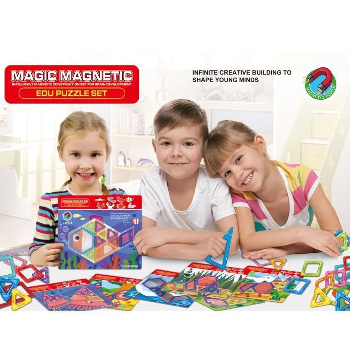 Magic Magnetic Tiles - Puzzle Magnet - Mainan edukasi