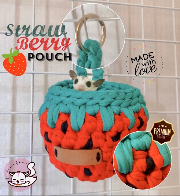 Sugar Glider Pouch, Strawberry Sugar Glider Pouch