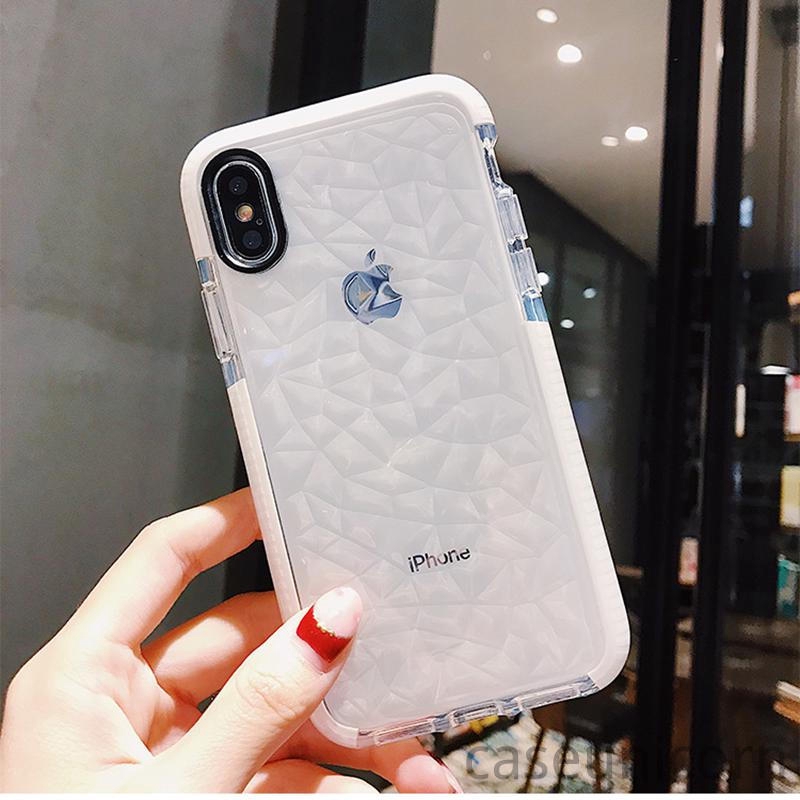Soft Case TPU Transparan Motif Berlian Untuk iPhone 11 12 13 14 Pro X XR XS Max 6 6s 7 8 Plus SE 2020 11 Pro Max 7Plus