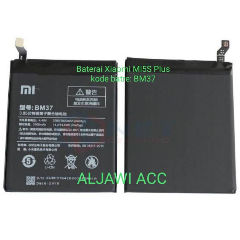 Baterai Batre Battery Xiaomi Xiomi Mi5S Plus Mi 5S Plus BM37 Original Battery Hp